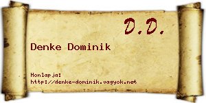 Denke Dominik névjegykártya